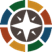 A colorful star in a circle

Description automatically generated